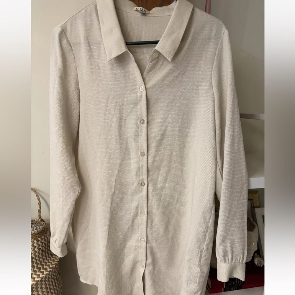 Urban Outfitters COPE Flowy Satin Button Up Shirt